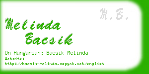 melinda bacsik business card